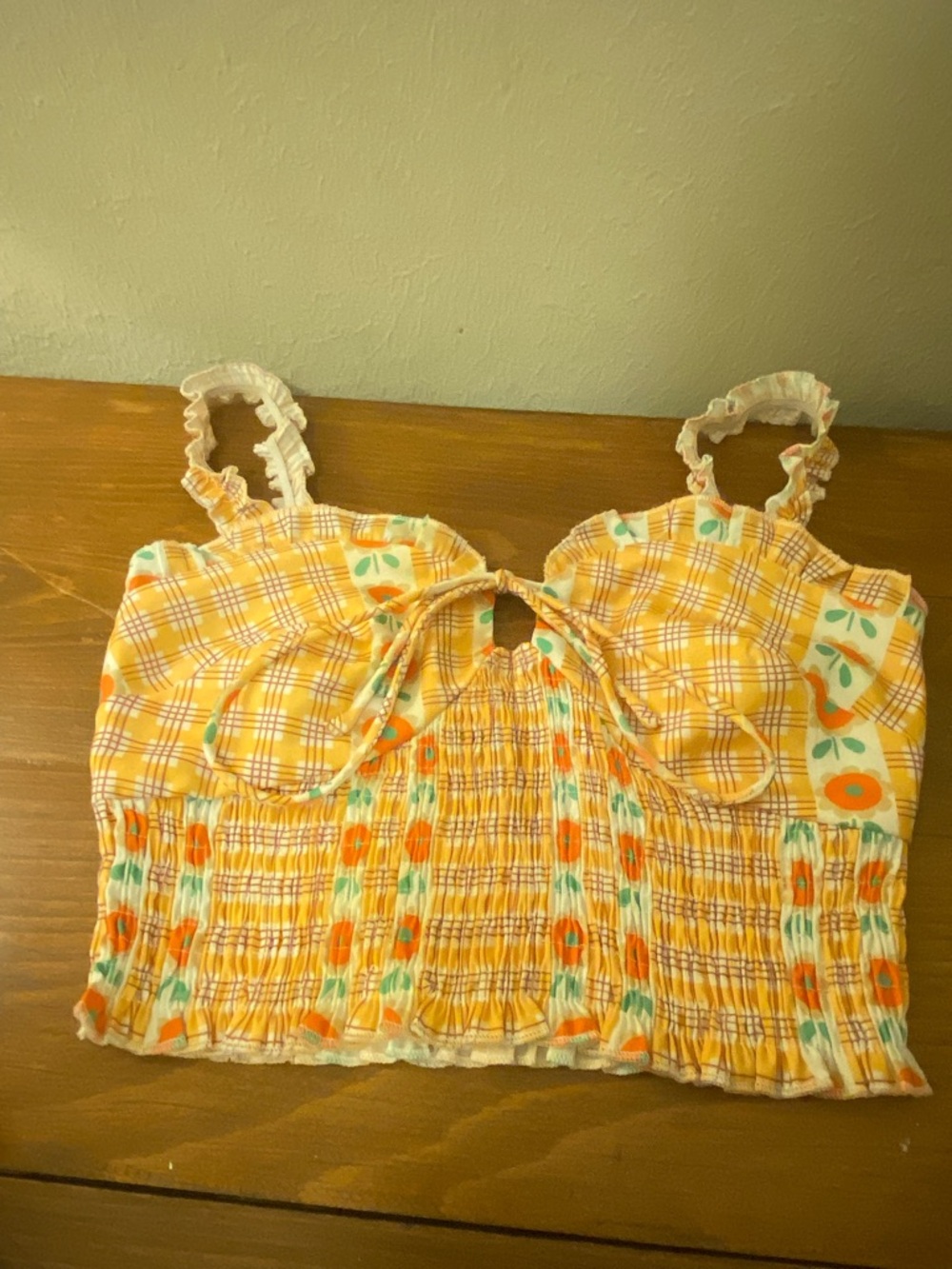 Women’s Cider SzXS Smocked Bodice Folk Festival Flower Top
